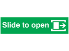 Slide to open (right), mini safety sign.