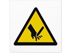 Moving blade cutter hazard symbol safety sign.