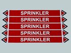Sprinkler flow marker label.