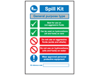 General purpose spill kit sign.