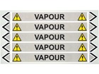 Vapour flow marker label.