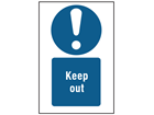 Keep out symbol and text safety sign.