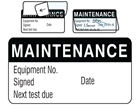 Maintenance jumbo write and seal labels.