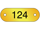 Serial Numbered Metal Nameplates, Brass 16mm x 47mm