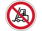 Fork lift truck prohibited symbol floor graphic marker.