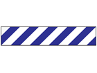 Heavy duty barrier tape, blue and white chevron.