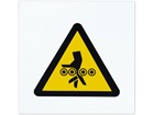 Belt roller hazard symbol safety sign.