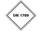 UN 1789 (Hydrochloric acid) label.
