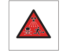 Radiation hazard public warning symbol safety sign.