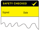 Safety checked cable wrap label