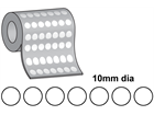 Thermal transfer labels, self adhesive paper, 10mm diameter.