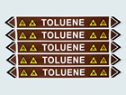 Toluene flow marker label.
