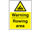 Warning rowing area sign.