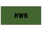 HWR pipeline identification tape.