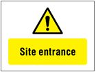 Site entrance symbol and text safety sign.