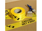 Caution wet paint barrier tape