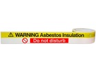 Warning asbestos insulation, do not disturb safety tape.