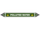 Polluted water flow marker label.
