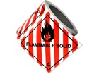 Flammable solid, class 4, hazard diamond label