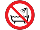 Do not use device in bath symbol labels.