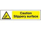 Caution Slippery surface, mini safety sign.