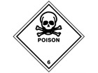 Poison 6 hazard warning diamond sign
