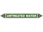 Untreated water flow marker label.