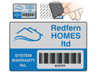 Scanmark tamper evident barcode label (logo / full design), 32mm x 50mm