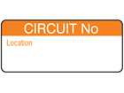 Circuit number equipment label