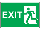 Exit, symbol facing left safety sign.