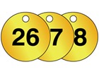 Brass valve tags, numbered 26-50
