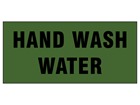 Hand wash water pipeline identification tape.