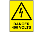 Danger 400 volts label