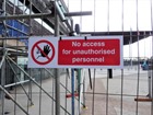 No access to unauthorised persons text and symbol safety sign.