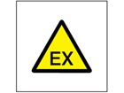 Explosive atmosphere hazard symbol safety sign.