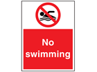 No swimming sign.