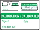 Calibration, calibrated write and seal labels.