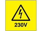 230V Electrical warning label