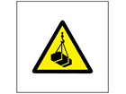 Risk of overhead load symbol safety sign.