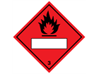 Flammable, class 3, hazard diamond label (with write on panel)