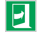 Push to open (arrow right) sign.