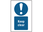 Keep clear symbol and text safety sign.