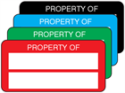 Property asset label, not numbered, polyester