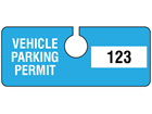 Vehicle parking permit tag, serial numbered