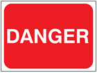 Danger temporary road sign.