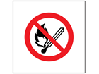 No naked flames symbol safety sign.