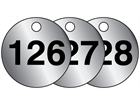 Aluminium valve tags, numbered 126-150