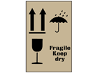 Combination fragile, keep dry and this way up stencil