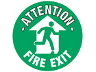 Attention fire exit floor marker