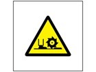 Rotating cutter or blade symbol safety sign.